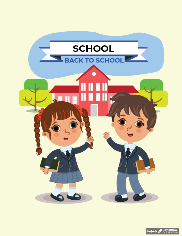 Back To School Poster Illustration Vector Free