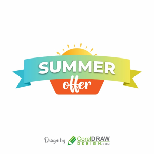 Summer offer logo, banner, label, Free Vector CDR