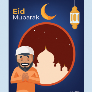 Eid Mubarak Design Poster Illustration Vector Free