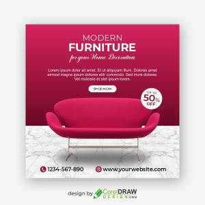 Modern Furniture Sale Banner template, Free CDR