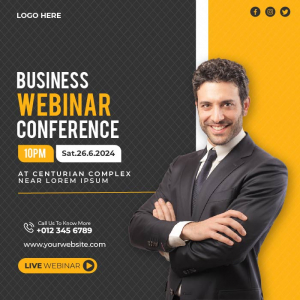 Corporate Online Business Webinar Invitation Poster Template