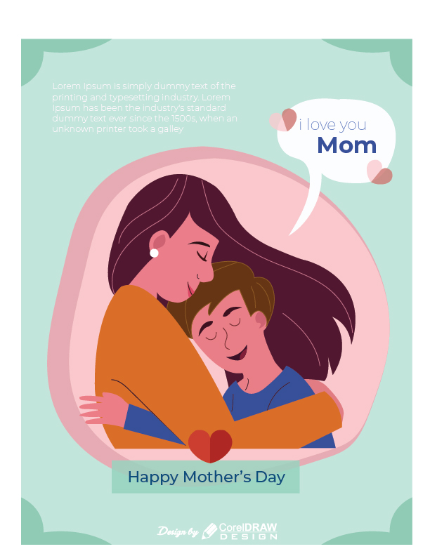 Mothers Day Poster Illustration Vector Free