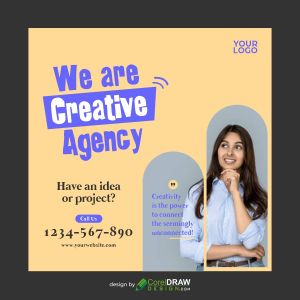 Digital marketing agency and corporate modern social media post or banner template Free CDR