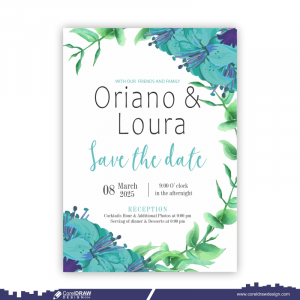 Floral Wedding Invitation Template Free CDR