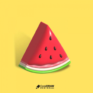 Beautiful Juicy 3D Watermelon Vector