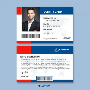 Professional Corporate Horizontal ID Card Vector