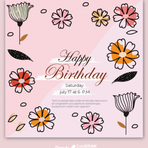 Birthday Greeting Card Design Illustration Vector Free 