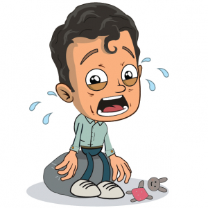 Boy Crying Poster Illustration Free Vector