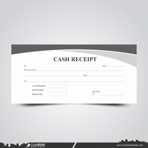 Simple Cash Receipt Payment Template Design CDR