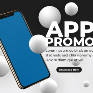Smartphone app promotion banner and mockup  Free CDR