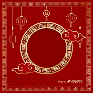 Chinese New Year Red Background Free Vector CDR