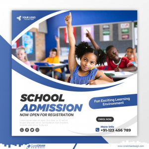 School Admission Banner Template Free