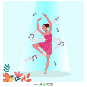 Dancing Girl Illustration Free Vector