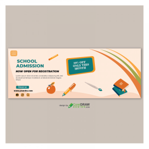 School Admission Banner Template Illustration Free Vector
