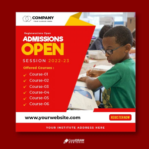 Beautiful Corporate School Admission Poster Vector Template