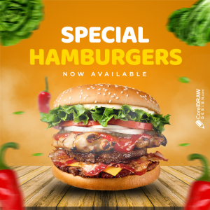 Professional Elegant Tasty and Delicious Food Burger Poster Template psd