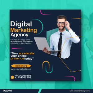 Digital marketing social media and post template banner