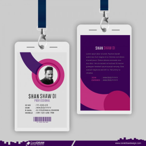 Abstract Id Cards Template With Photo CDR Free