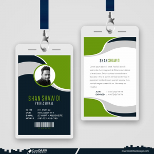 Abstract Id Cards Template With Photo CDR Free Design