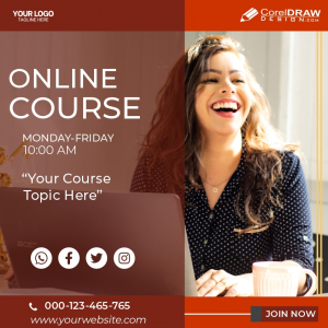 Online Course Template Free Vector