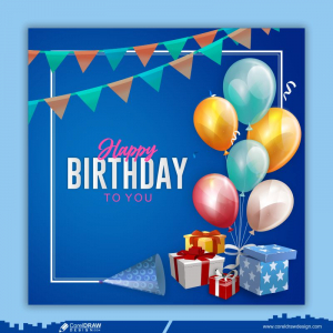 Birthday Wishes Card Template Free Vector