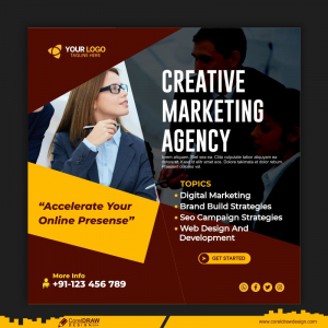 professional  Marketing Agency Social Media Post Template Design CDR