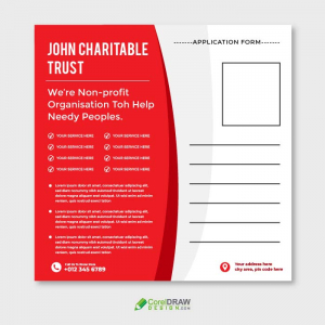 Corporate charity trust donation application form vector