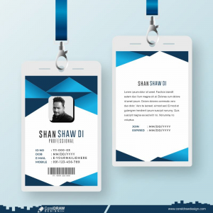 Creative Id Cards Template With Photo Free Vector