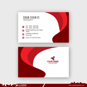 Corporate Red Business Card Design Free CDR