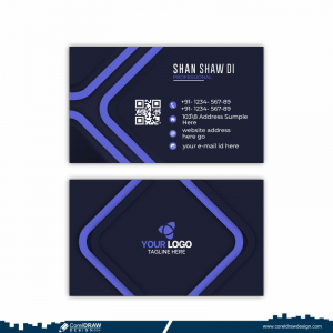 Corporate Blue Business Card Design Free CDR