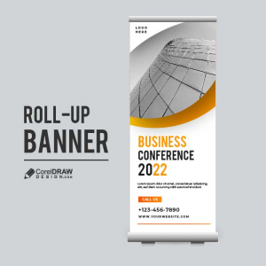 Corporate Abstract Elegant Roll-up Banner Vector Template
