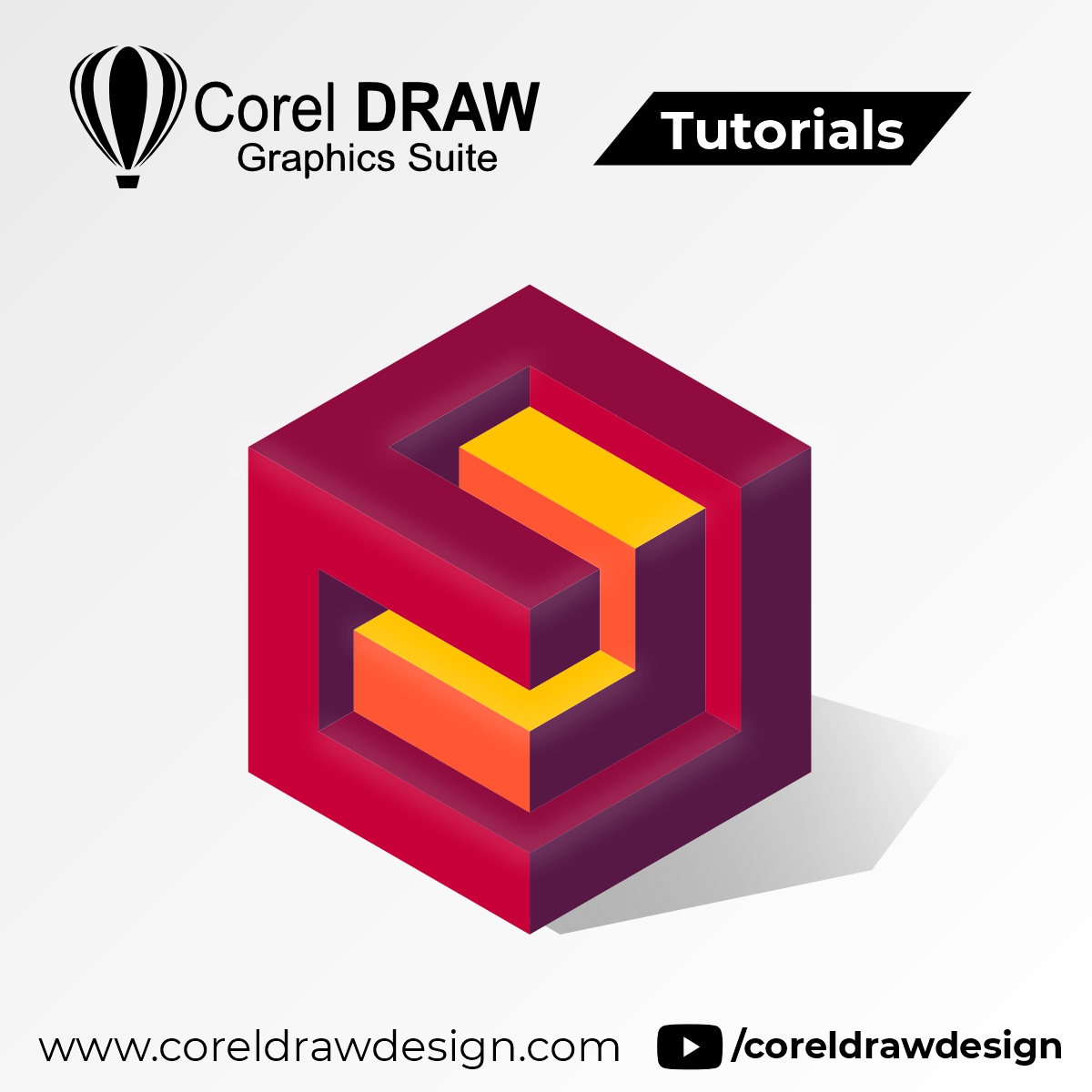 Coreldraw Design Tutorials | 3D Cube from Hexagon | Full tutorial in 5 min | Logo Designing