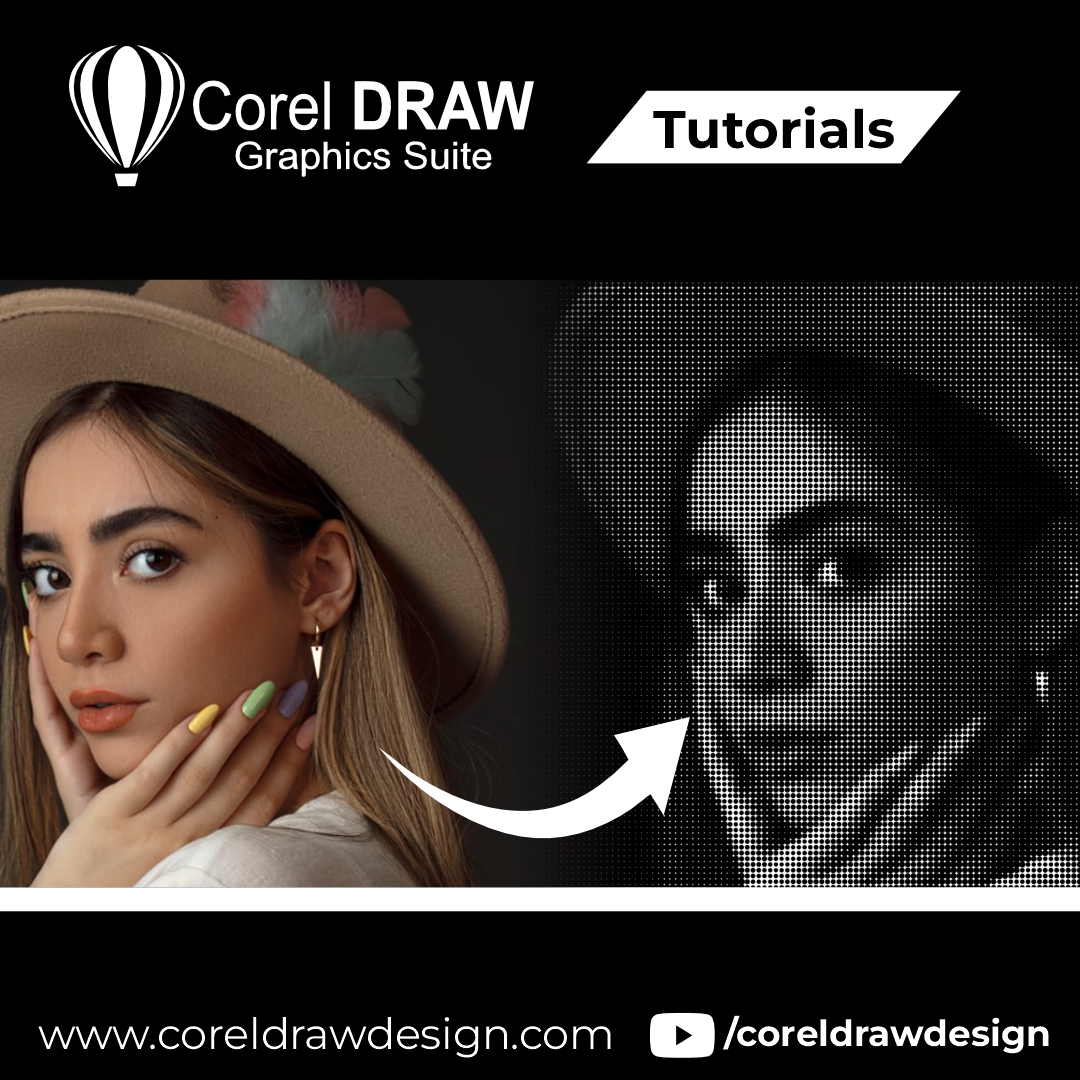 Create any kind of image to the Beautiful Halftone in CorelDraw |  Coreldraw Design Tutorials |