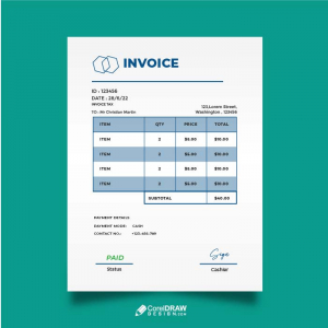 Corporate Company Payment Invoice Vector Template