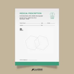 Professional medical Prescription Rx Vector Template