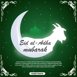 Eid al adha mubarak islamic festival social media banner template