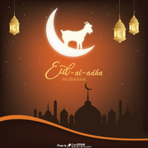 Eid-Al-Adha Mubarak poster Design Illustration Free Vector
