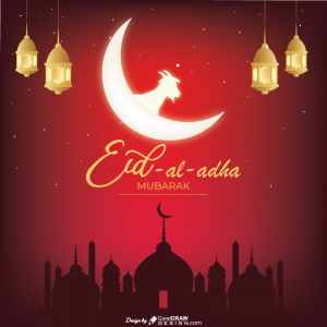 Eid-Al-Adha Mubarak Template Illustration Free Vector