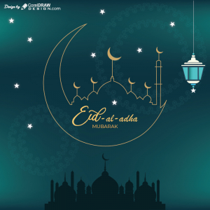Eid-Al-Adha Mubarak Background Template Illustration Free Vector