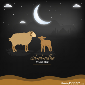 Eid-Al-Adha  Islamic Festival Template Illustration Free Vector