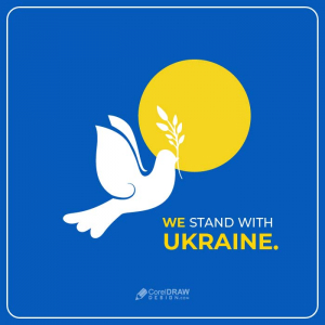 Simple Stand with ukraine dove poster vector 