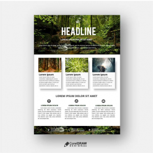 Abstract Corporate Trendy Forest Flyer Vector Template