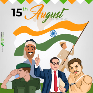 15th August Poster Illustration Free Vector