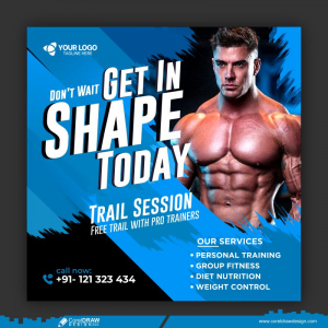 Gym And Fitness Social Media Banner Template CDR 