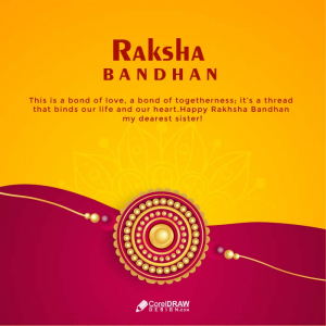 Beautiful Happy Rakshabandhan Rakhi Festival Lettering Card Vector