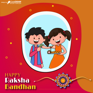 Happy Raksha Bandhan poster Illustration Free Vector