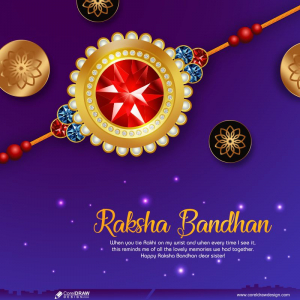 Raksha Bandhan Wishes Poster 2022 Free CDR Vector