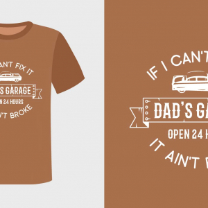 Abstract Dads Garage mechanic shop vector t-shirt mockup design