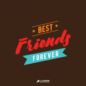 Abstract Friendship Colorful Typography Vector