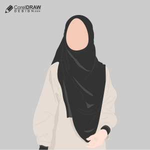 beautiful hijab girl vector free image